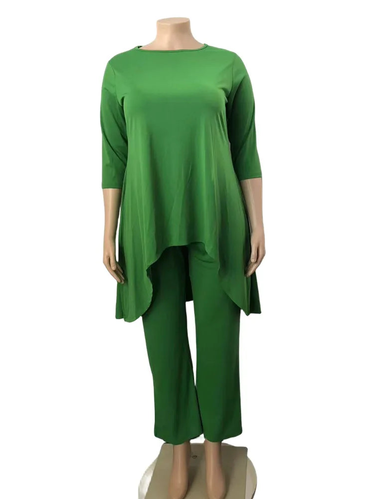 Wmstar Plus Size Pants Sets Women Two Piece