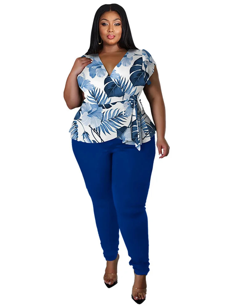 Wmstar Plus Size Two Piece Outfits Pants Sets