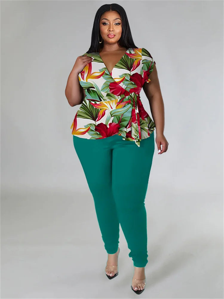Wmstar Plus Size Two Piece Outfits Pants Sets