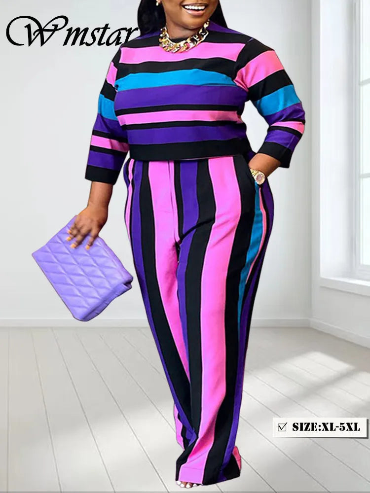 Wmstar Plus Size Two Piece Women Clothing Long