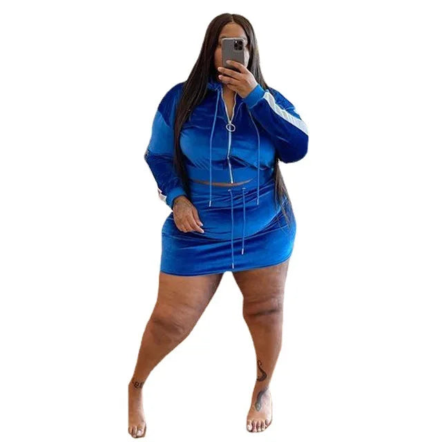 Wmstar Plus Size Women Clothes Velvet Sweatsuit 2