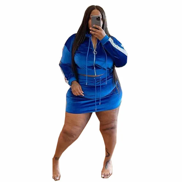 Wmstar Plus Size Women Clothes Velvet Sweatsuit 2