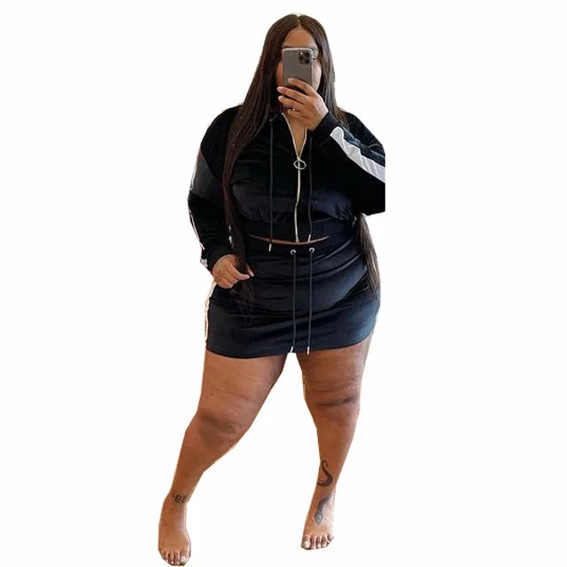 Wmstar Plus Size Women Clothes Velvet Sweatsuit 2