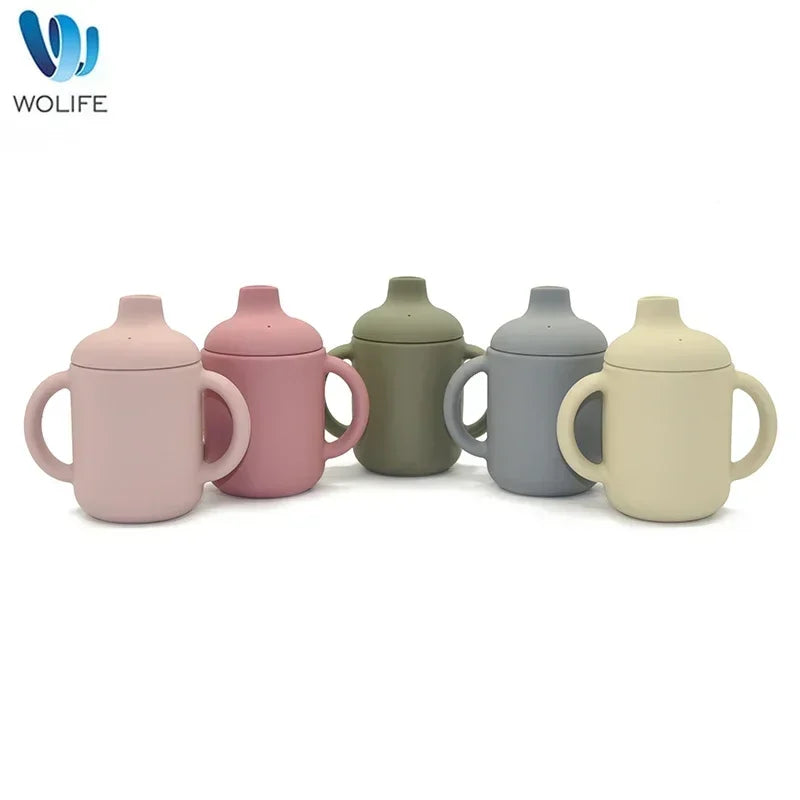Wolife Baby Silicone Sippy Cup Baby Learning Drinking