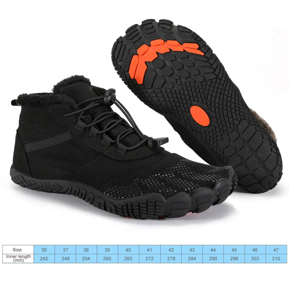 Women Men Winter Booties High-Top Barefoot Trekking Mountain