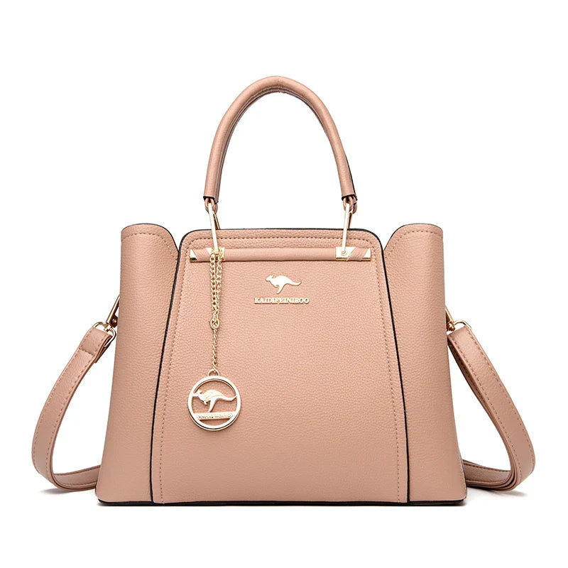 Women Soft Leather Handbags Luxury Designer 3 Layers