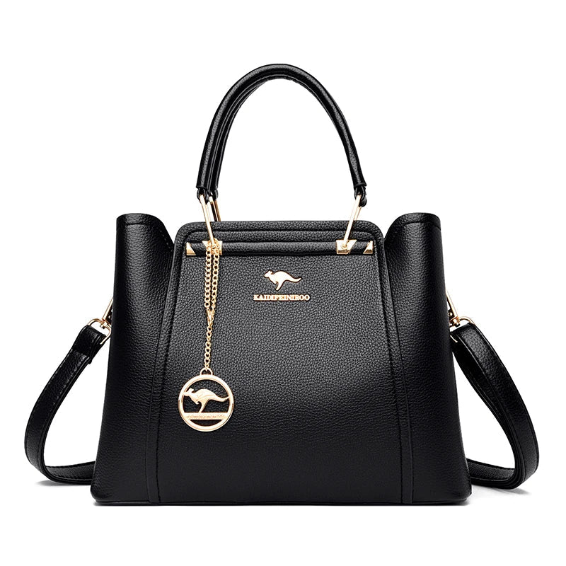 Women Soft Leather Handbags Luxury Designer 3 Layers
