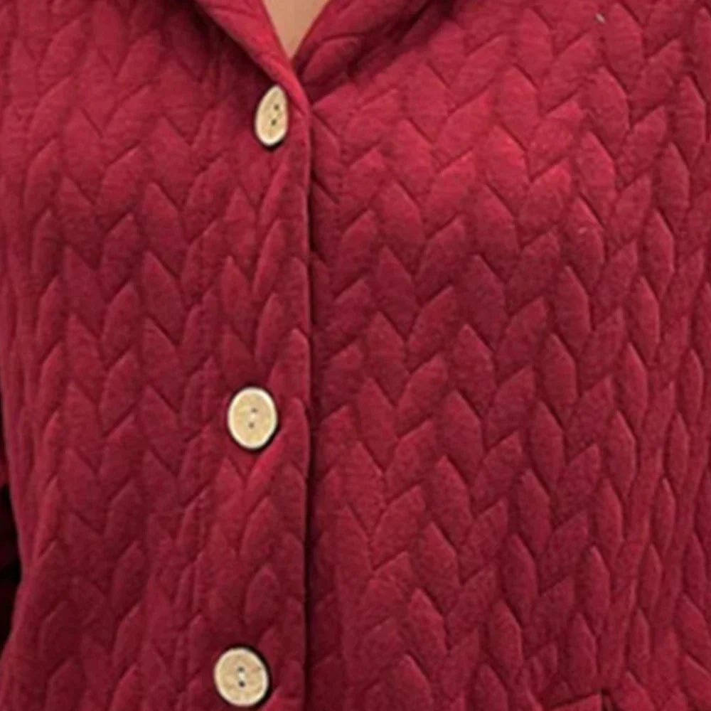 Womens Fashion Hooded Button Jacket Coat Overcoat Outwear