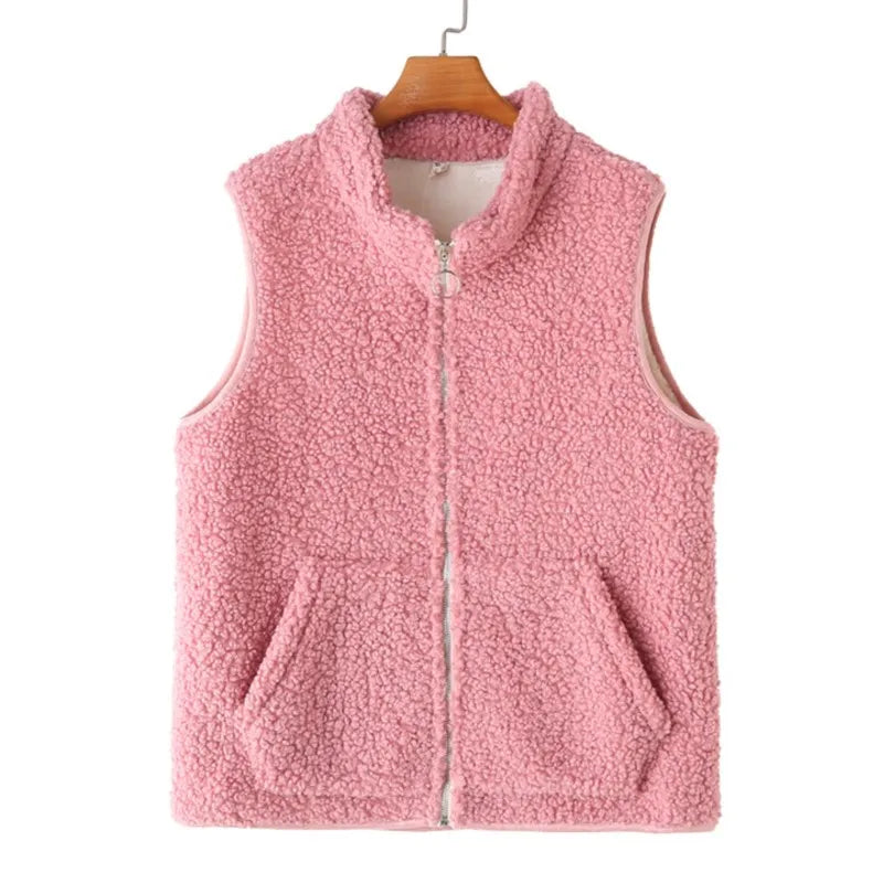 Womens Plus Size Polar Fleece Vests Winter Casual