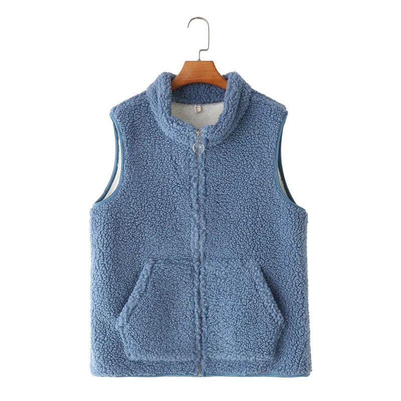 Womens Plus Size Polar Fleece Vests Winter Casual