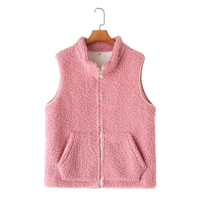 Womens Plus Size Polar Fleece Vests Winter Casual