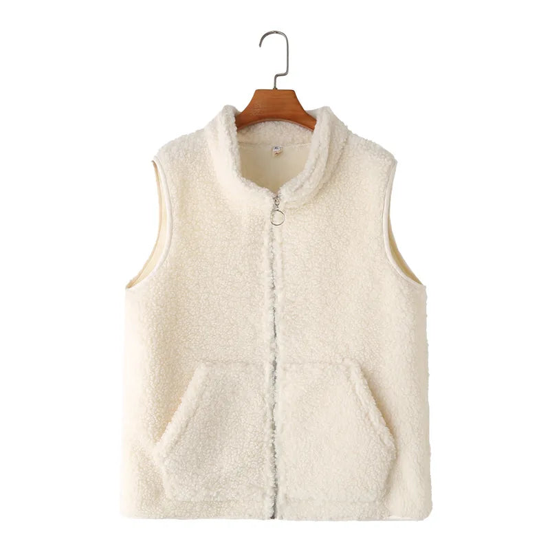 Womens Plus Size Polar Fleece Vests Winter Casual