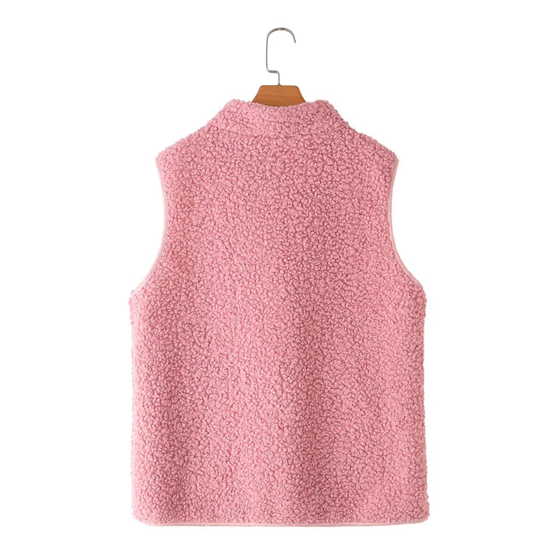 Womens Plus Size Polar Fleece Vests Winter Casual