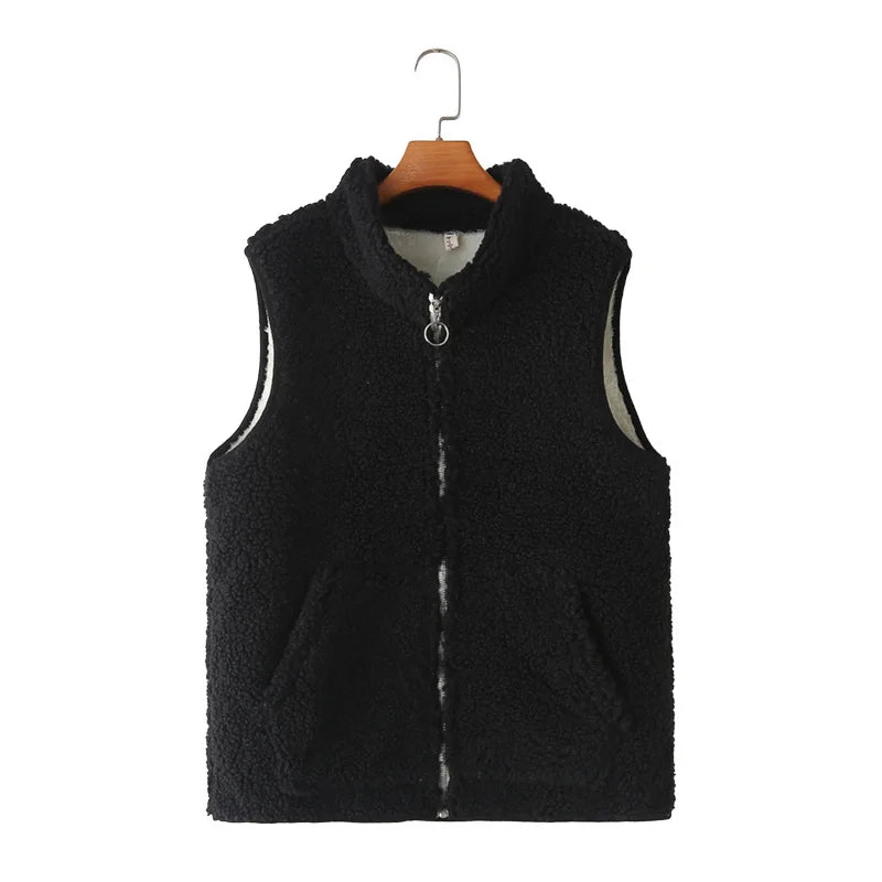 Womens Plus Size Polar Fleece Vests Winter Casual