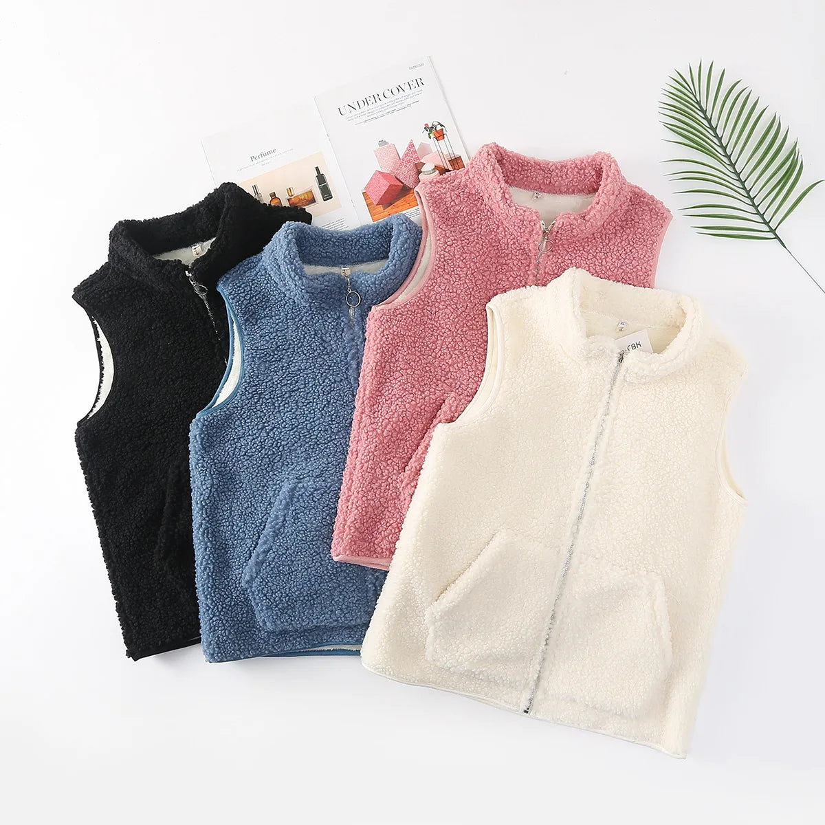 Womens Plus Size Polar Fleece Vests Winter Casual