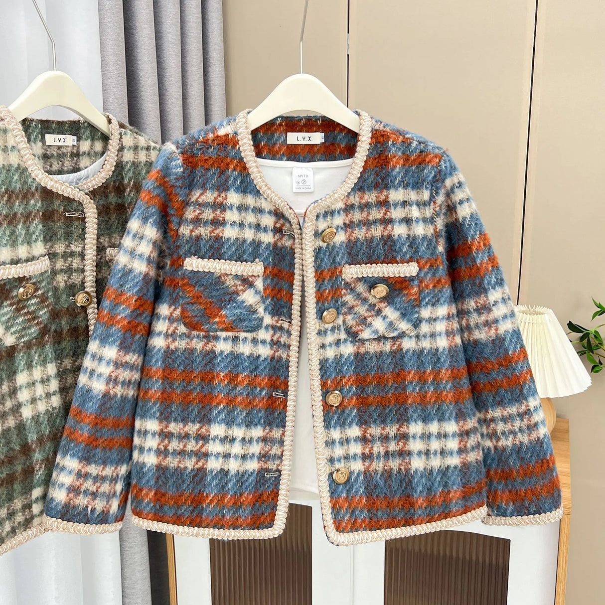 Womens Plus Size Woollen Jacket Autumn Casual Clothing
