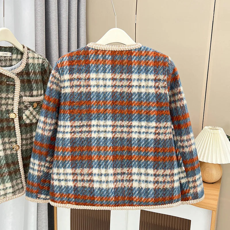 Womens Plus Size Woollen Jacket Autumn Casual Clothing