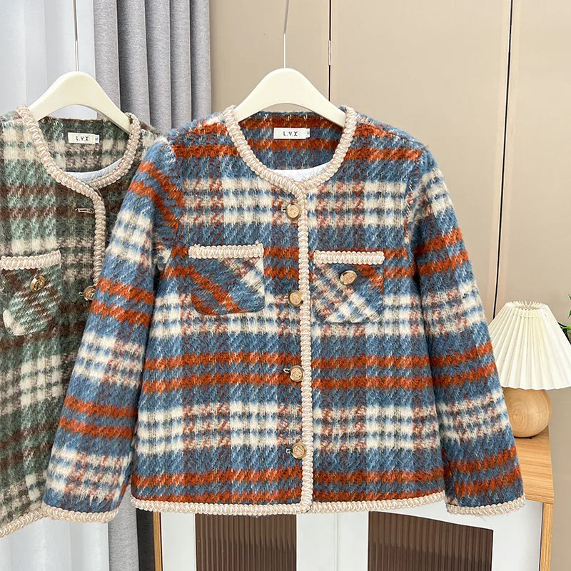 Womens Plus Size Woollen Jacket Autumn Casual Clothing