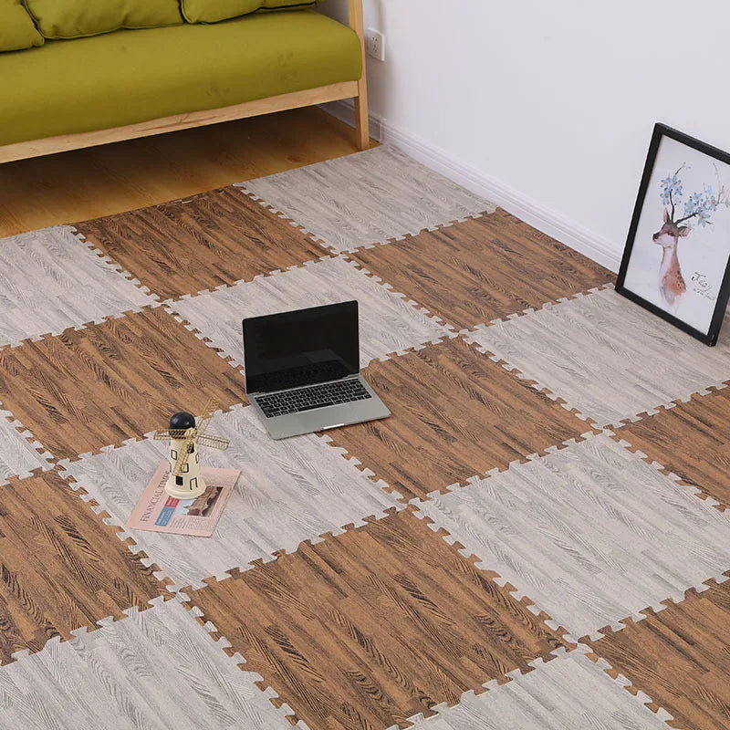 Wood Grain Puzzle Floor Foam Carpet Bedroom Splicing