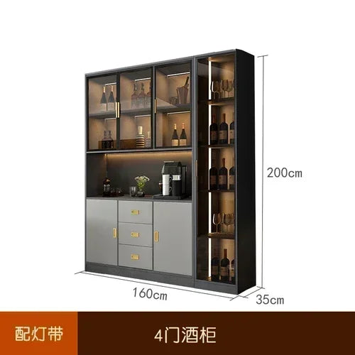 Wooden Display Wine Cabinets Kitchen Storage Living Room