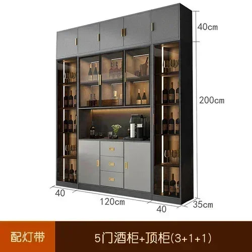 Wooden Display Wine Cabinets Kitchen Storage Living Room