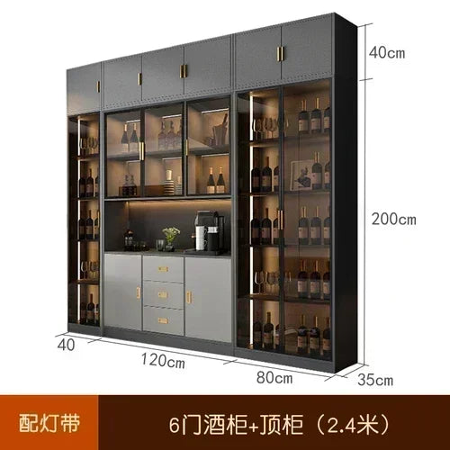 Wooden Display Wine Cabinets Kitchen Storage Living Room
