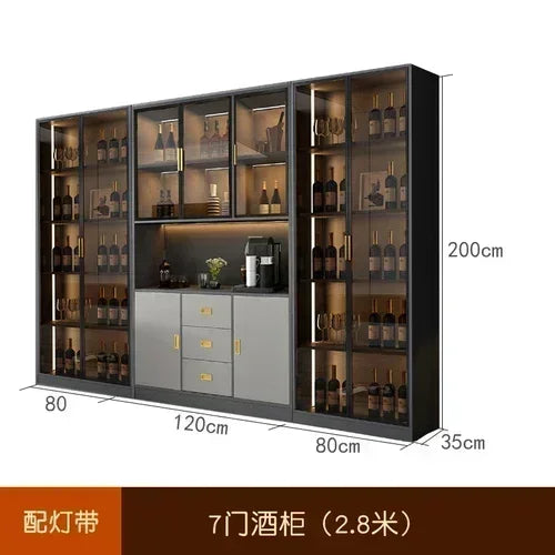 Wooden Display Wine Cabinets Kitchen Storage Living Room