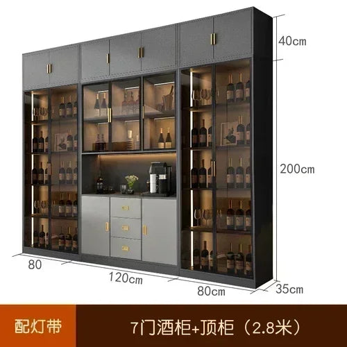 Wooden Display Wine Cabinets Kitchen Storage Living Room