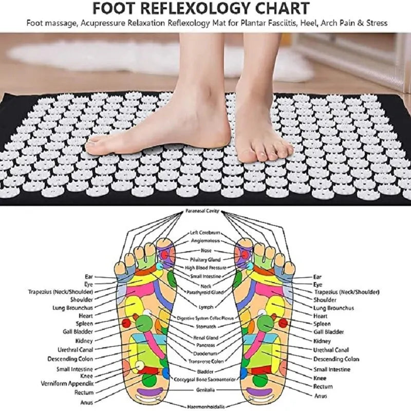 Yoga Massage Mat Acupressure Relieve Stress Back Cushion