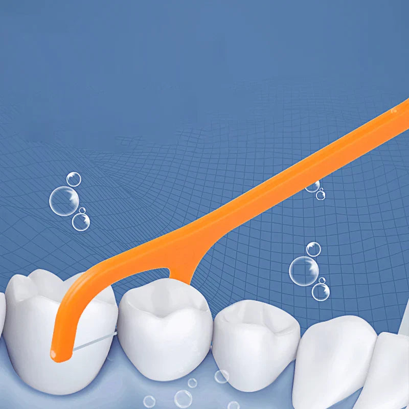 milk teeth 60Pcs Children's Dental Floss Cartoon Animal