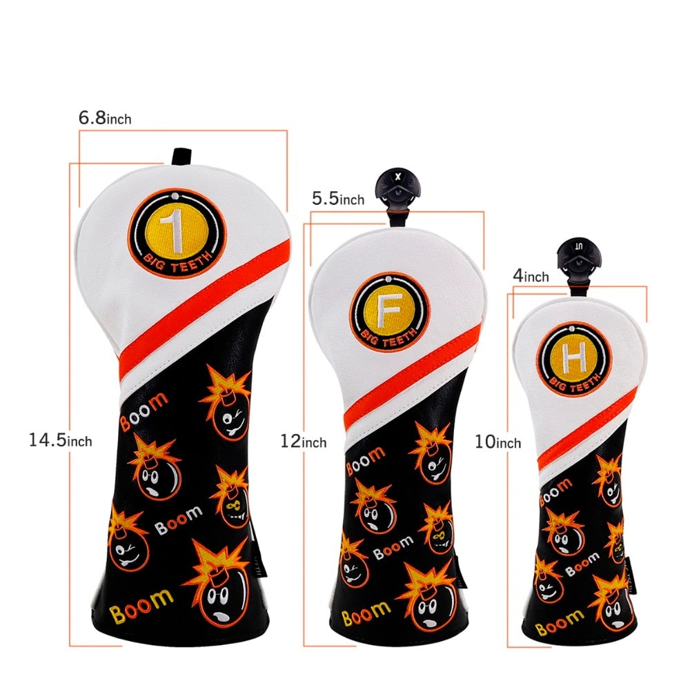 Reginald Golf BOOM Wood Clubhead Covers ThreeQuarters Set