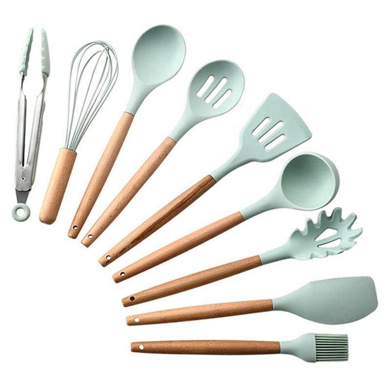 Wood and Silicone Cooking Utensils