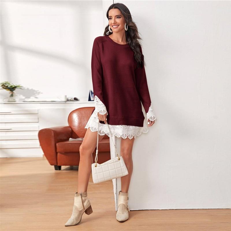 Nova Sweater Dress Maroon