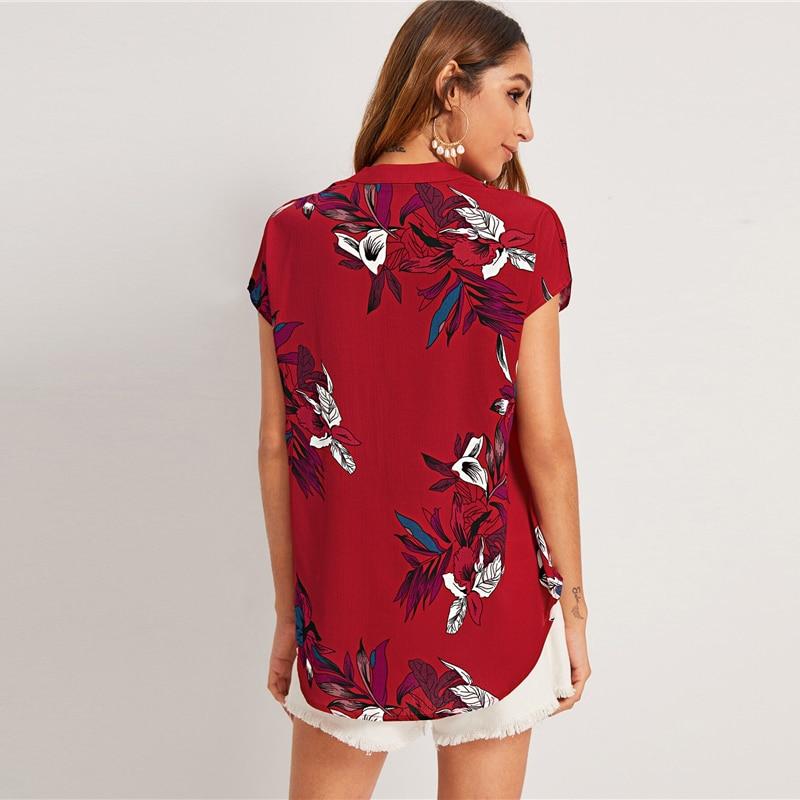 Savannah Floral Blouse Red