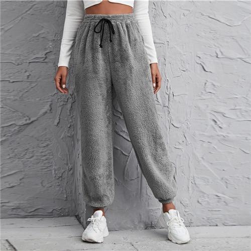 Shearling Loose Pant Light Grey