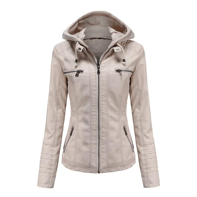 Paulie Vegan Leather Jacket Beige
