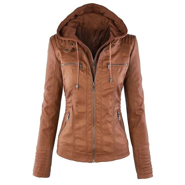Paulie Vegan Leather Jacket Light Brown