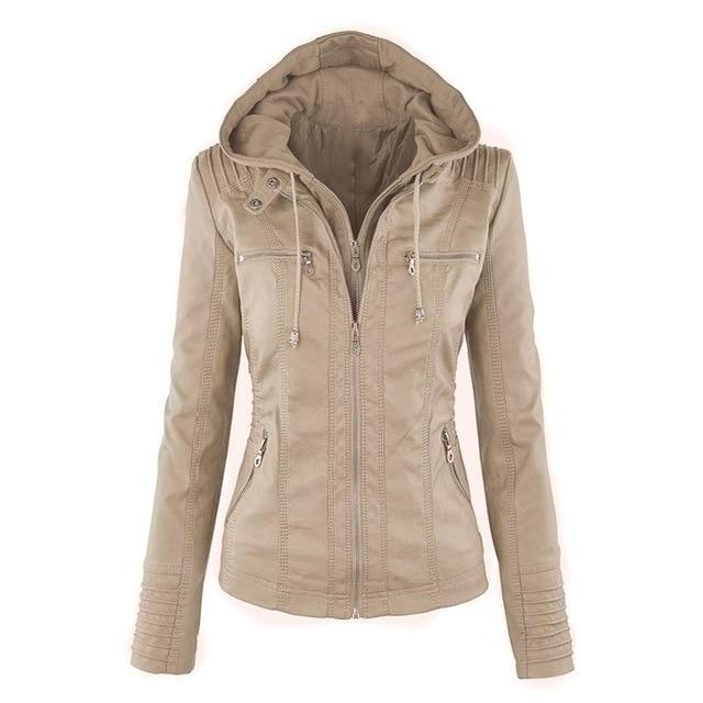 Paulie Vegan Leather Jacket Apricot