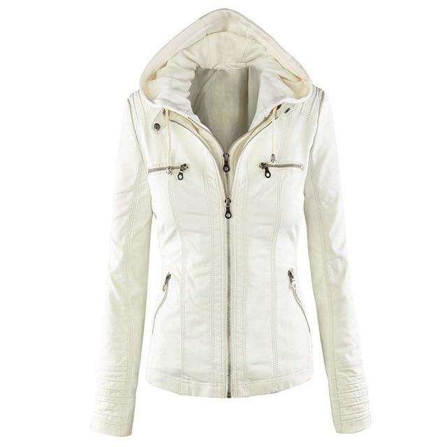 Paulie Vegan Leather Jacket White