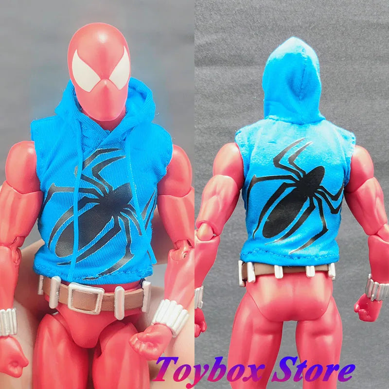 112 Scale Scarlet SpiderMan Hooded Vest Sleeveless Ripped