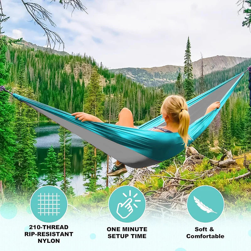 1-2 Person Color Matching Portable Outdoor Camping Hammock