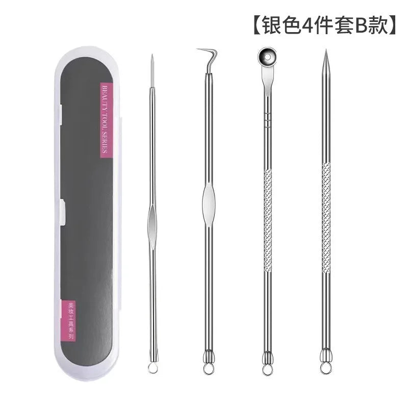 1/4pc Stainless Steel Blackhead Comedone Acne Blemish Extractor