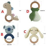 1 Pc Baby Wooden Rattle Toy Crochet Animal