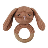 1 Pc Baby Wooden Rattle Toy Crochet Animal