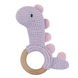 1 Pc Baby Wooden Rattle Toy Crochet Animal