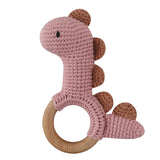 1 Pc Baby Wooden Rattle Toy Crochet Animal