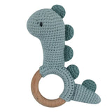 1 Pc Baby Wooden Rattle Toy Crochet Animal