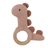 1 Pc Baby Wooden Rattle Toy Crochet Animal