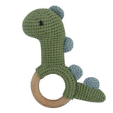 1 Pc Baby Wooden Rattle Toy Crochet Animal