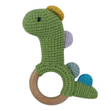 1 Pc Baby Wooden Rattle Toy Crochet Animal